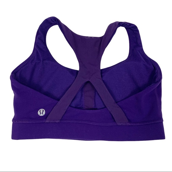 Lululemon Purple Racerback Mesh Workout Athletic Padded Sports Bra Women’s 4 - Picture 9 of 9